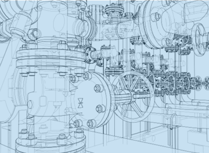 Detailed engineering blueprint of an oil and gas, illustrating offshore industry.